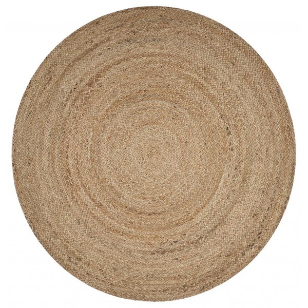 Homeroots 48 x 48 in. Classic Simple Natural Jute Area Rug 394234